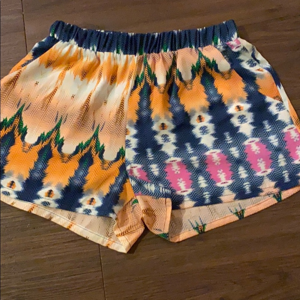 Multi colored silky shorts